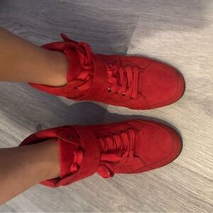 Forever 21 Red Sneakers Classic Lace-Up Design